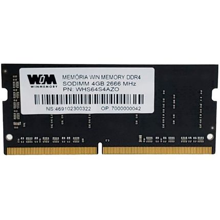Memória RAM para Notebook 4GB DDR4 - WIN MEMORY WHS64S4AZD 2666Mhz é ruim? Memória RAM para Notebook 4GB DDR4 - WIN MEMORY WHS64S4AZD 2666Mhz é boa?