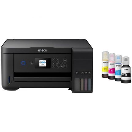 Impressora Multifuncional Epson EcoTank L4160 - Tanque de Tinta Colorido + 4 Garrafas de Tinta Menor preço em Impressora Multifuncional Epson EcoTank L4160 - Tanque de Tinta Colorido + 4 Garrafas de Tinta