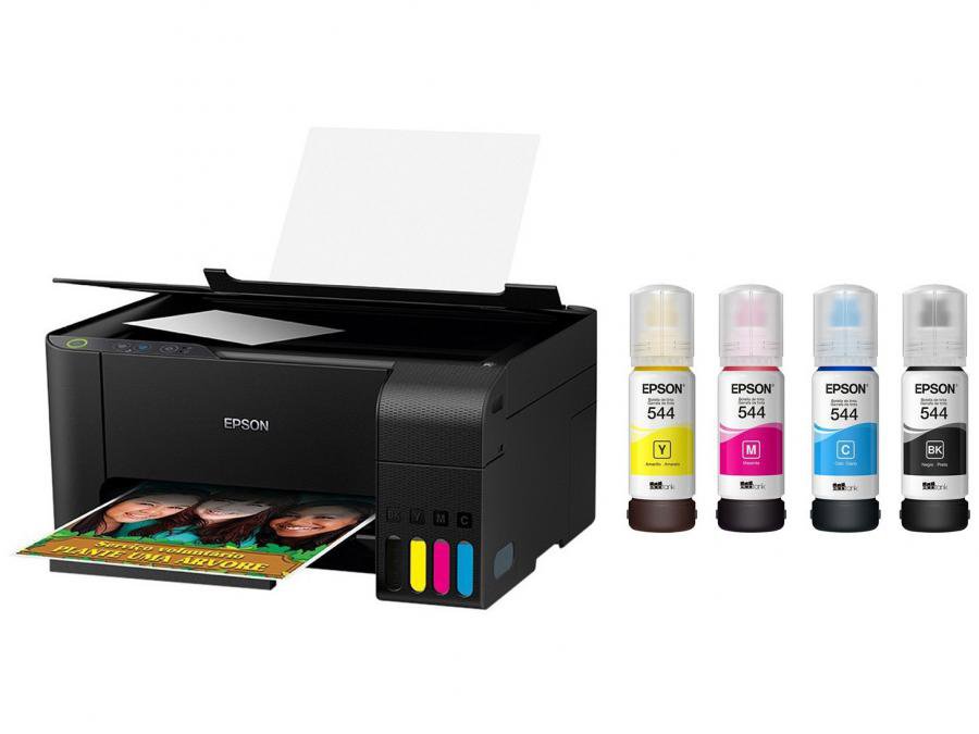 Impressora Multifuncional Epson EcoTank L3110 - Tanque de Tinta Colorida  USB + 4 Garrafas de Tinta - Compre no ShopFácil.com