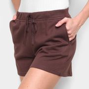 Shorts Top Moda Curto C/ Bolsos Feminino Marrom P