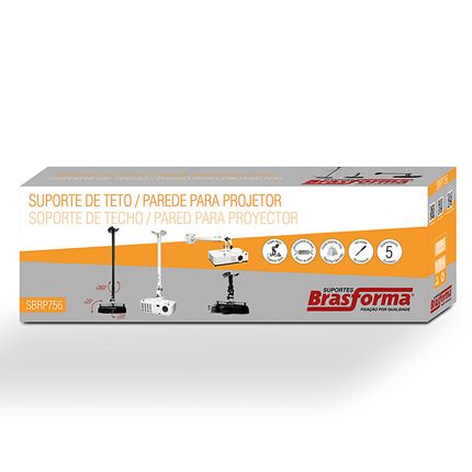 Suporte para Projetor de Teto e Parede Universal - SBRP756b Branco Menor preço em Suporte para Projetor de Teto e Parede Universal - SBRP756b Branco