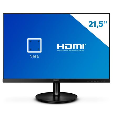 Monitor LED Full HD Philips 21.5” WVA HDMI Bordas Finas 221V8. Menor preço em Monitor LED Full HD Philips 21.5” WVA HDMI Bordas Finas 221V8.