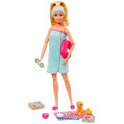 Boneca Barbie Conjunto Bem-Estar Dia de Spa GKH73/GJG55 Mattel.