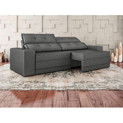 Sofá Retrátil e Reclinável 4 Lugares Velosuede - Leon Next Sofás Menor preço em Sofá Retrátil e Reclinável 4 Lugares Velosuede - Leon Next Sofás