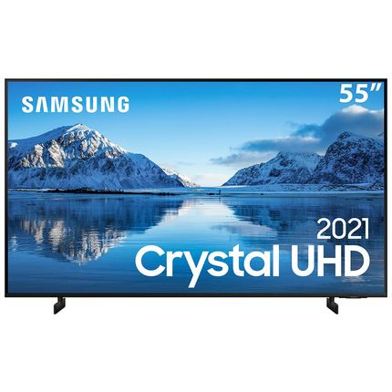 Smart TV 55\" Crystal UHD 4K Samsung 55AU8000, Painel Dynamic Crystal Color, Design slim, Tela sem limites, Visual Livre de Cabos. Menor preço em Smart TV 55\" Crystal UHD 4K Samsung 55AU8000, Painel Dynamic Crystal Color, Design slim, Tela sem limites, Visual Livre de Cabos.