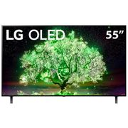 Smart TV 55" LG 4K OLED 55A1 Dolby Vision IQ, Dolby Atmos, Inteligência Artificial ThinQ AI, Google, Alexa - 2021