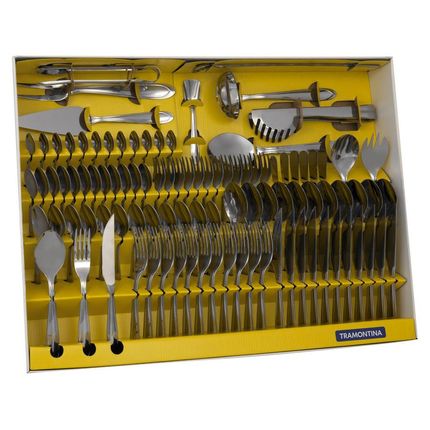 Faqueiro Tramontina Laguna Inox - 100 Peças Menor preço em Faqueiro Tramontina Laguna Inox - 100 Peças