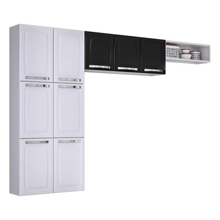 Cozinha Compacta Itatiaia Daniele com 9 Portas e 1 Nicho - Branca/Preta. é ruim? Cozinha Compacta Itatiaia Daniele com 9 Portas e 1 Nicho - Branca/Preta. é boa?