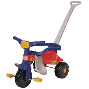 Triciclo Tico Tico Magic Toys Festa com Aro para Proteção - Azul/Vermelho
