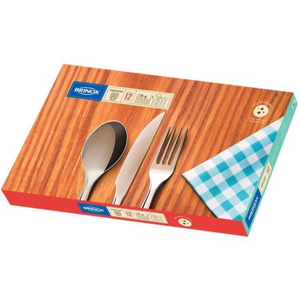 Faqueiro Brinox 90 Peças em Inox - Bellagio 5103/108 Menor preço em Faqueiro Brinox 90 Peças em Inox - Bellagio 5103/108