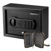Cofre Eletrônico de Gaveta com senha e chaves + Estojo tipo carteira em camurça