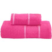 Jogo de Toalhas de Banho Döhler Algodão - Jacquard Premium FJ-5968 Pink 2 Peças Pink
