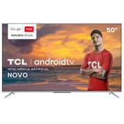 Smart TV LED 50\" UHD 4K TCL P715 Android, HDR, Comando de Voz à Distância, Google Assistente, HDR, Micro Dimming, Wi-Fi, Bluetooth e HDMI.