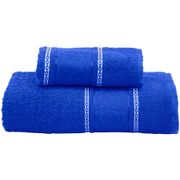 Jogo de Toalhas de Banho Döhler Algodão - Jacquard Premium FJ-5968 Azul 2 Peças