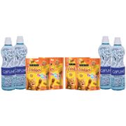 Kit Petisco de Gato Party Mix Friskies 40g - 4 Unidades + Limpa Piso 900ml 4 Unidades Cafuné