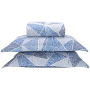 Colcha King Bett Design Microfibra Geo Azul - 3 Peças King Size