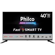 Smart TV LED 40\" Full HD Philco PTV40G60SNBL com Processador Quad Core, GPU Triple Core, Dolby Audio, Mídia Cast, Wi-Fi, HDMI e USB.