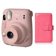 Câmera Fujifilm Instax Mini 11 Rosa + Álbum em formato de carteira p/ 108 fotos Instax