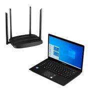 Combo Office - Notebook Legacy Book, Windows 10 Home, 64GB 4GB 14,1 Pol Preto e Roteador AC1200 Fast Multilaser - RE099K RE099K