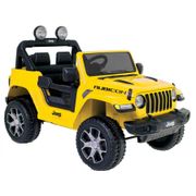 Jeep Elétrico Infantil Amarelo Bandeirante - Jeep Wrang com Controle Remoto 2 Marchas