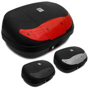 Bau para Moto Bauleto 45 Litros Universal para 2 Capacetes Pro Tork Smart Box Bagageiro com Chave Vermelho