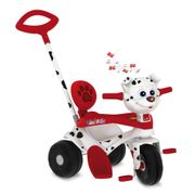 Triciclo Bandeirante Tonkinha Doggy com Função Passeio e Pedal – Branco/Vermelho.
