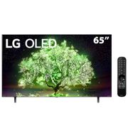 Smart TV 65" LG 4K OLED 65A1 Dolby Vision IQ, Dolby Atmos, Inteligência Artificial ThinQ AI, Google, Alexa - 2021