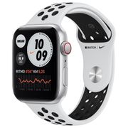Apple Watch SE GPS + Celular, 40mm, Caixa Prateada de Alumínio com Pulseira Esportiva Nike Platina/Preta.