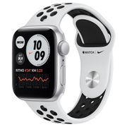 Apple Watch SE GPS, 40mm, Caixa Prateada de Alumínio com Pulseira Esportiva Nike Platina/Preta.