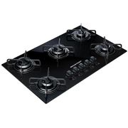 Cooktop à Gás 5 Bocas Brastemp Ative! BDD75AE Vidro Preto Bivolt Bivolt