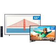 Smart TV 55&quot; 4K QLED Samsung The Frame 55LS03A - Wi-Fi + Smart TV HD LED 32&quot; Samsung 32T4300A