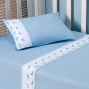 Jogo de cama Infantil Plumasul Baby Dreams 233 fios - Azul/Branco