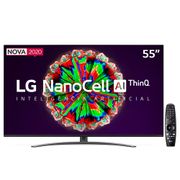 TV Smart TV LG 55NANO81 55" NanoCell 4K Smart TV LED 55\" UHD 4K LG 55NANO81 NanoCell, IPS, Bluetooth, HDR, Inteligência Artificial ThinQ AI, Google Assistente, Alexa IOT, Smart Magic - 2020.