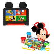 Combo Kids - Tablet Multilaser Mickey Mouse Plus Wi-Fi Tela 7 Pol, 16GB Quad Core e Maleta Mickey Com Massinha E Acessórios - NB314K NB314K