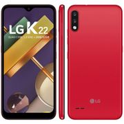Smartphone LG K22 Vermelho 32GB, Tela de 6.2”, Câmera Traseira Dupla, Android 10, Inteligência Artificial e Processador Quad-Core.