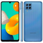Smartphone Samsung Galaxy M32 Azul 128GB, 6GB RAM, Câmera Quádrupla, Selfie de 20MP, Tela Infinita de 6.4" de 90Hz, Octa Core e Bateria de 5000mAh