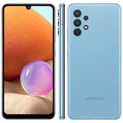 Smartphone Samsung Galaxy A32 Azul 128GB, 4GB RAM, Tela Infinita 6.4\", Câmera Traseira Quádrupla, Bateria de 5000mAh, Dual Chip e Octa Core.