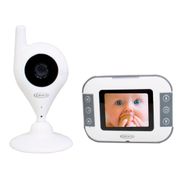 Babá eletrônica com Câmera e Monitor de áudio e vídeo com intercomunicação remota Branca Kit com Câmera e Monitor de áudio e vídeo para Bebê  Branca