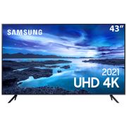 Smart TV 43\" UHD 4K Samsung 43AU7700, Processador Crystal 4K, Tela sem limites, Alexa built in, Controle Único.
